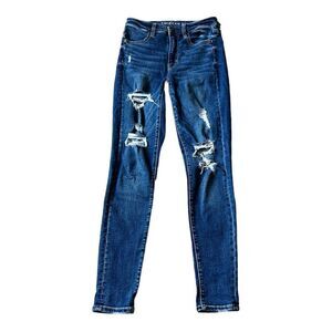 American Eagle Super Stretch Ripped Super Hi-Rise Jegging Jeans‎ Size 2